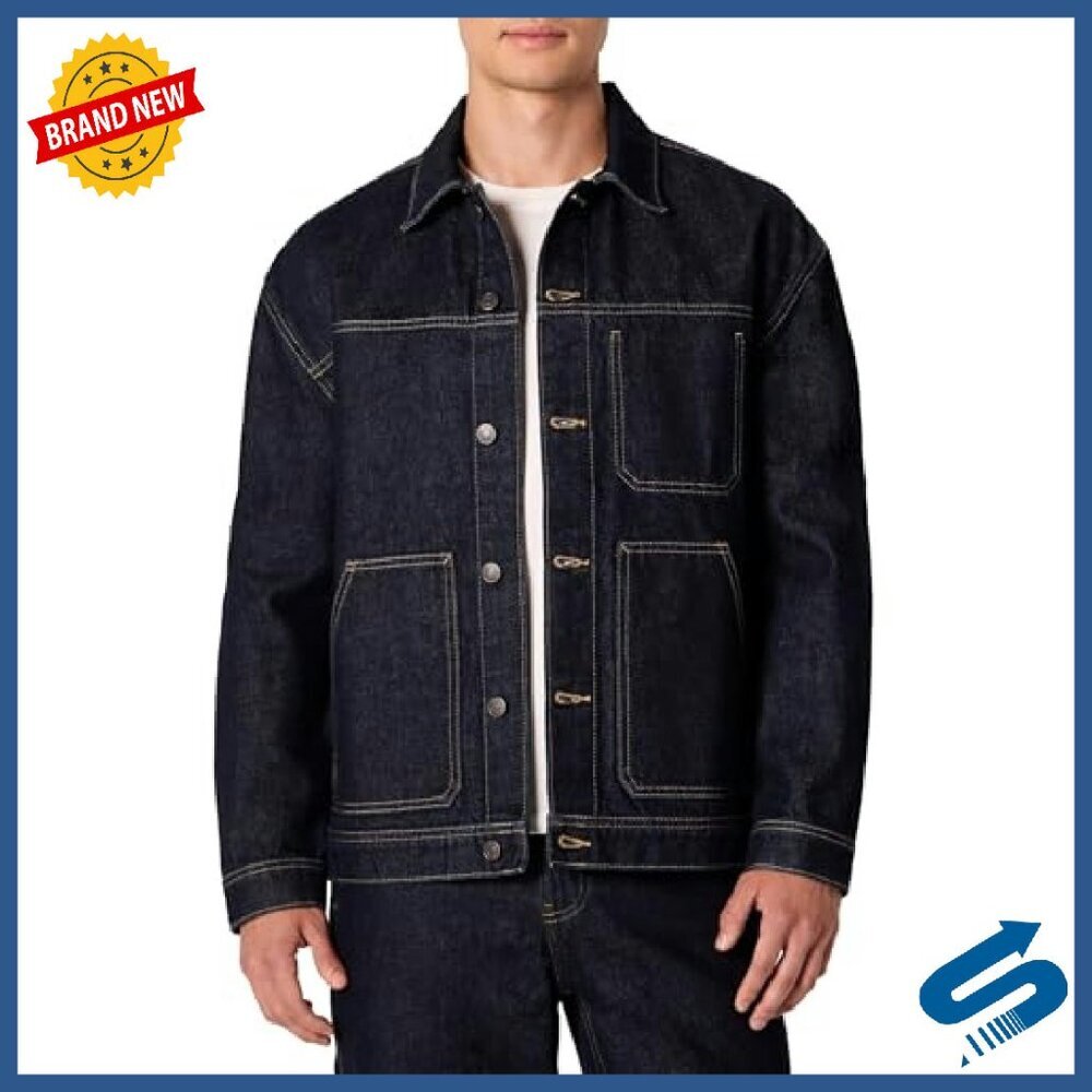 Men's Relaxed Fit Heavyweight Denim Utility Jacket - Picture 2 of 8